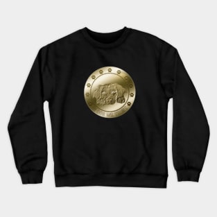 Brittany Spaniel Dog Coin Art Funny Crypto Cryptocurrency Crewneck Sweatshirt